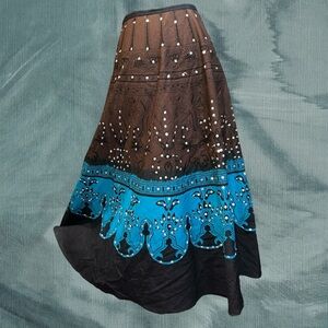 Original Threads sequined boho long midi length skirt 100% cotton